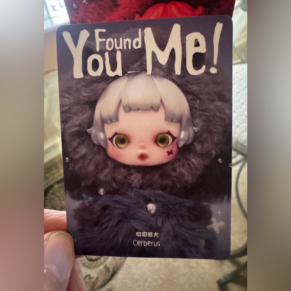 Cerberus Skullpanda-You Found Me! Vynil Purple Plush Doll Pendant Key Change